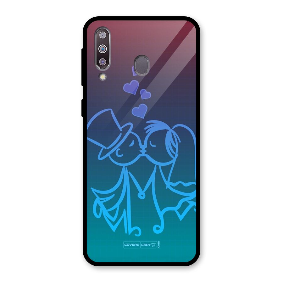 Cute Love Glass Back Case for Galaxy M30