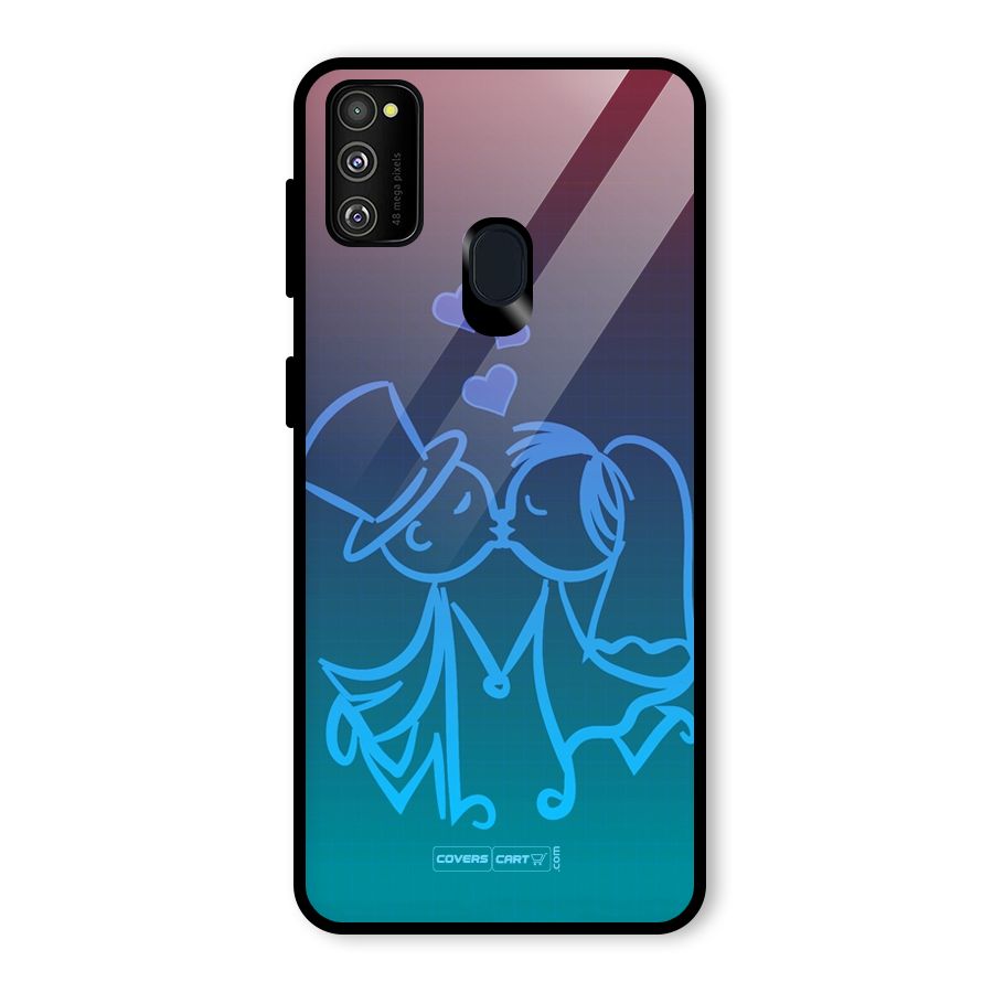 Cute Love Glass Back Case for Galaxy M30s