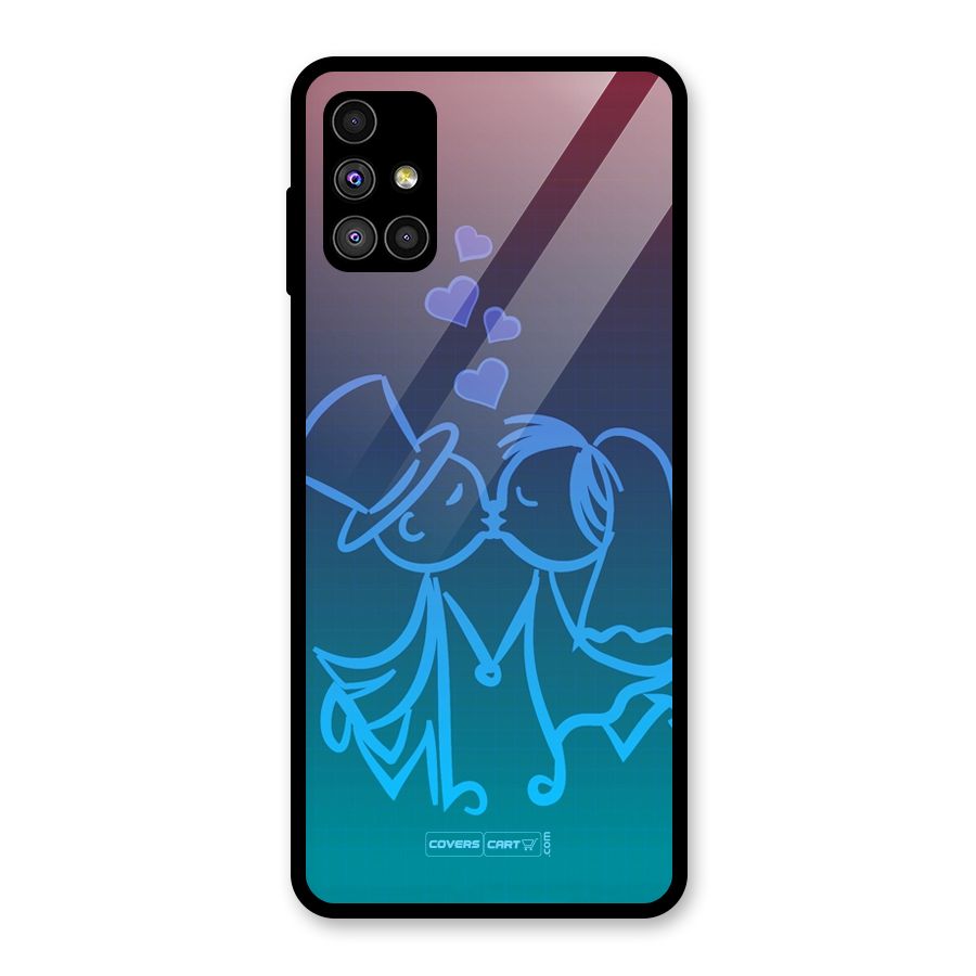 Cute Love Glass Back Case for Galaxy M51