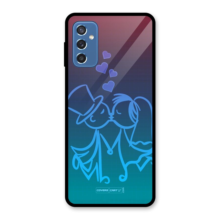 Cute Love Glass Back Case for Galaxy M52 5G