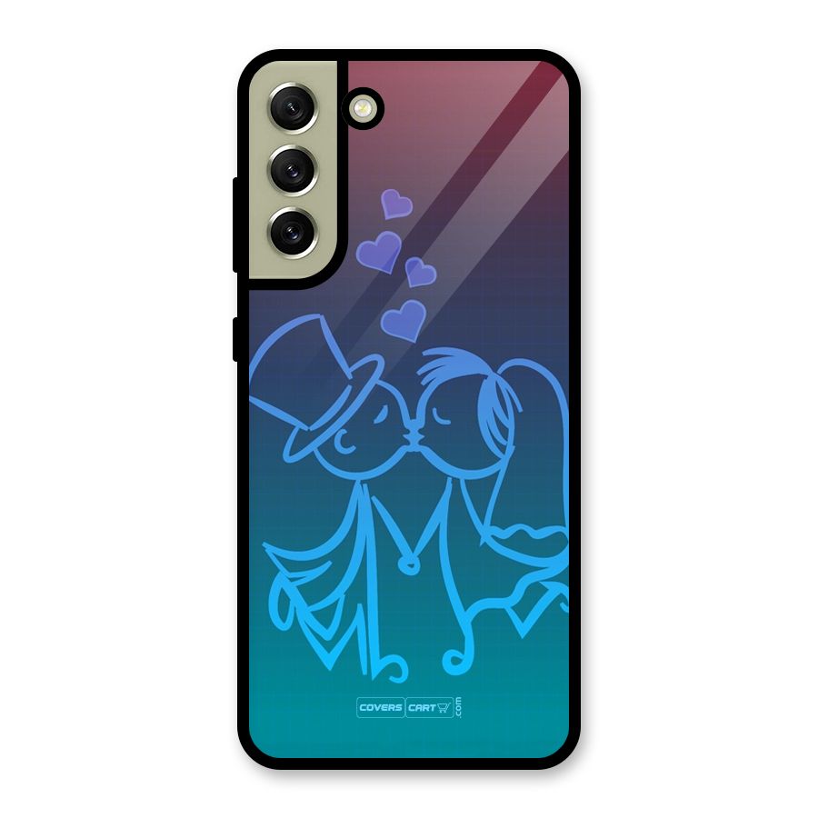 Cute Love Glass Back Case for Galaxy S21 FE 5G