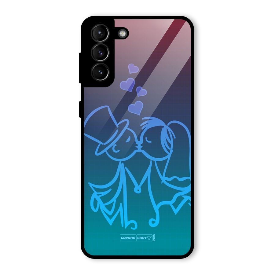 Cute Love Glass Back Case for Galaxy S21 Plus