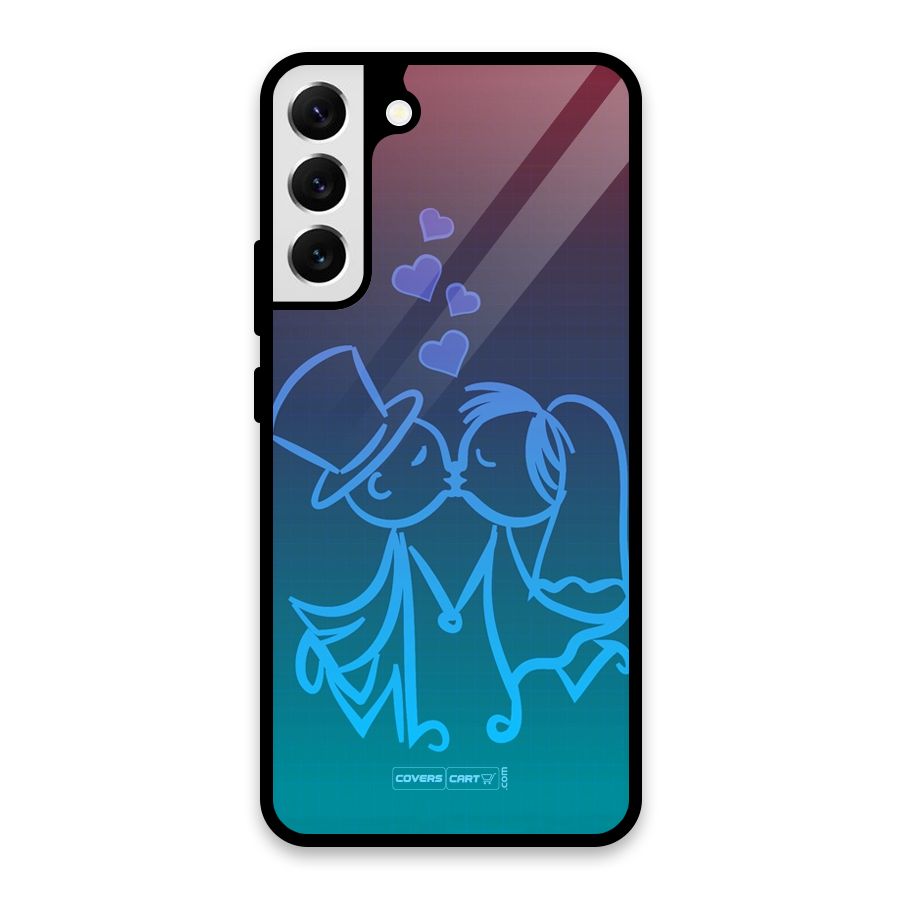 Cute Love Glass Back Case for Galaxy S22 Plus 5G