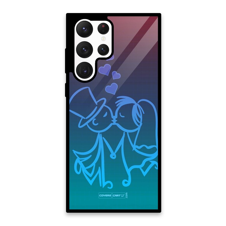 Cute Love Glass Back Case for Galaxy S22 Ultra 5G