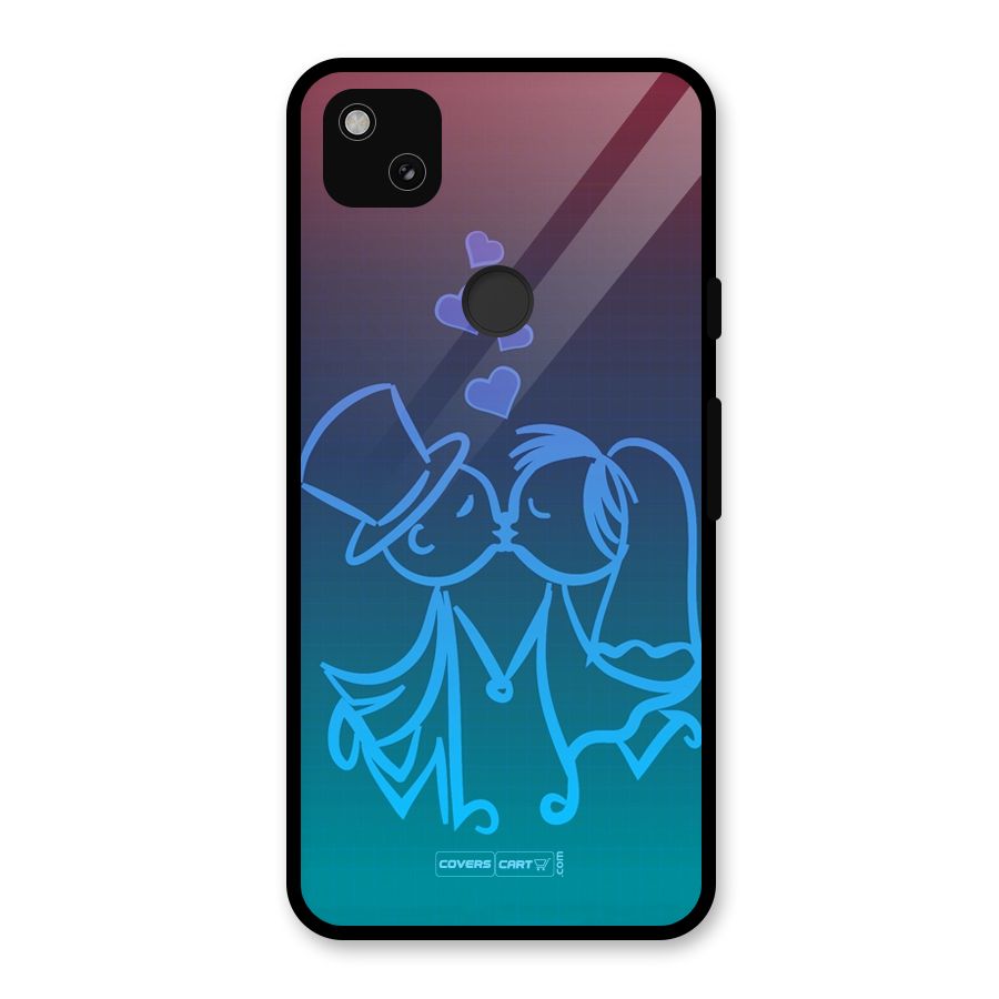 Cute Love Glass Back Case for Google Pixel 4a