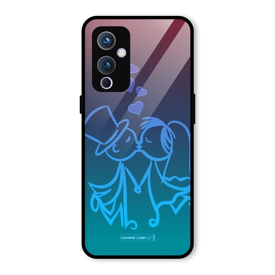 Cute Love Glass Back Case for OnePlus 9