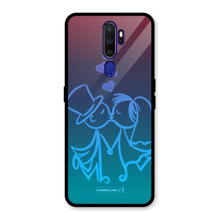 Cute Love Glass Back Case for Oppo A9 (2020)