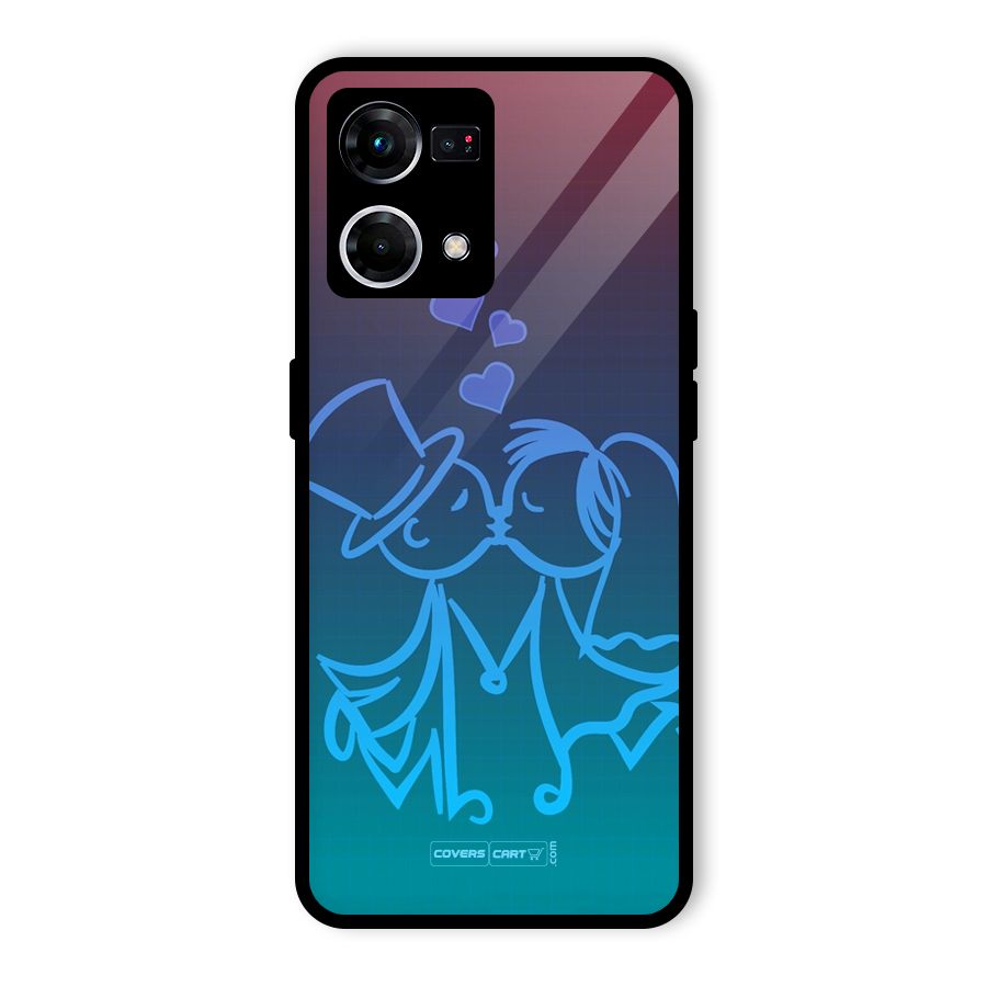 Cute Love Glass Back Case for Oppo F21 Pro 5G