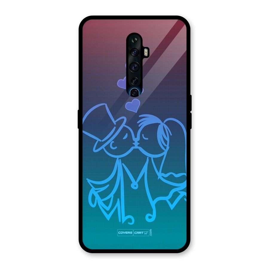 Cute Love Glass Back Case for Oppo Reno2 F