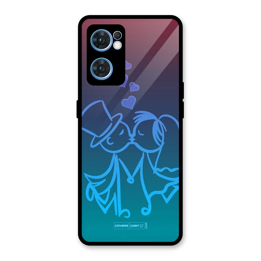 Cute Love Glass Back Case for Oppo Reno7 5G