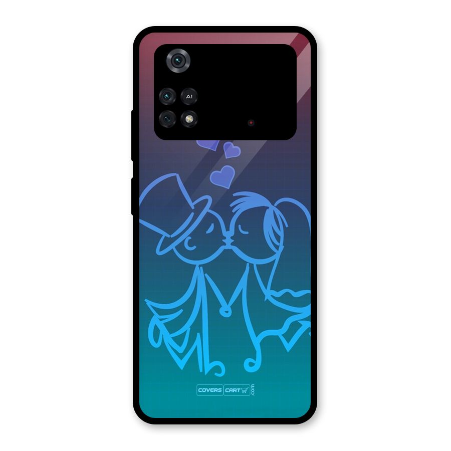 Cute Love Glass Back Case for Poco M4 Pro 4G