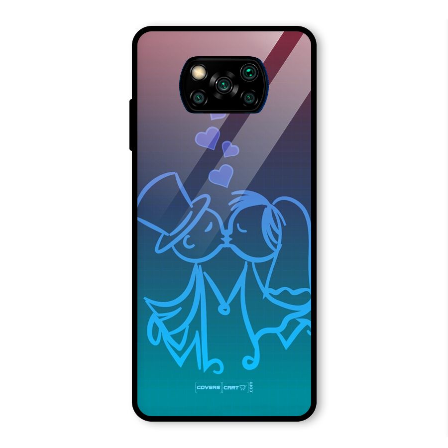 Cute Love Glass Back Case for Poco X3 Pro