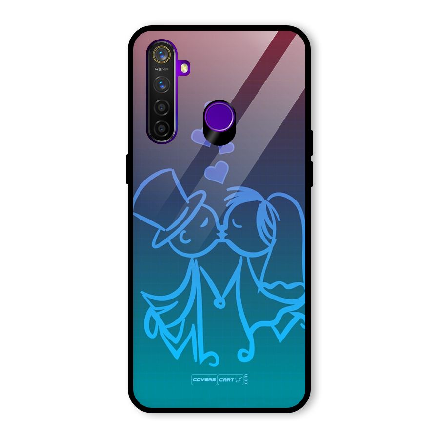 Cute Love Glass Back Case for Realme 5 Pro