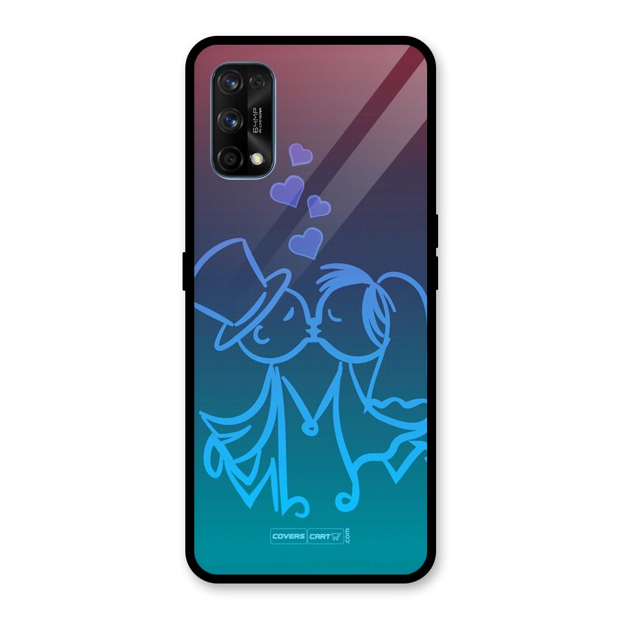 Cute Love Glass Back Case for Realme 7 Pro