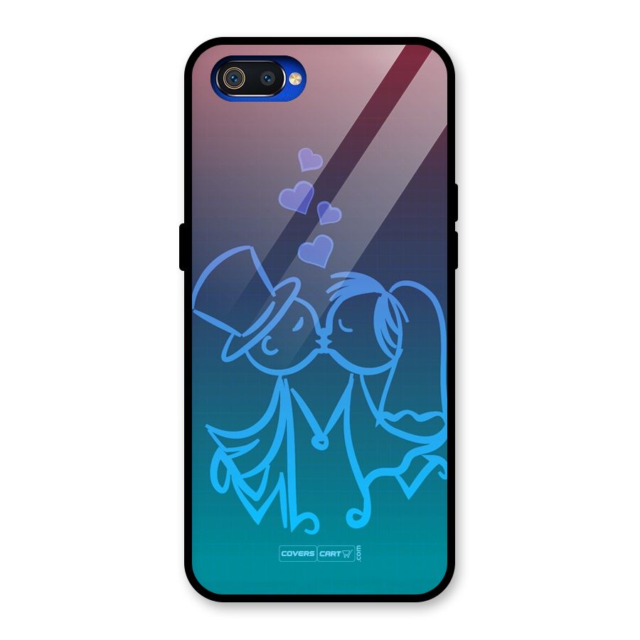 Cute Love Glass Back Case for Realme C2