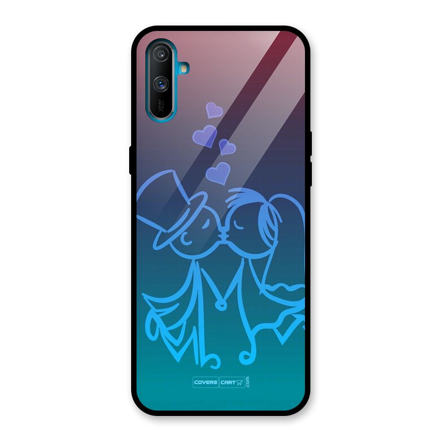 Cute Love Glass Back Case for Realme C3