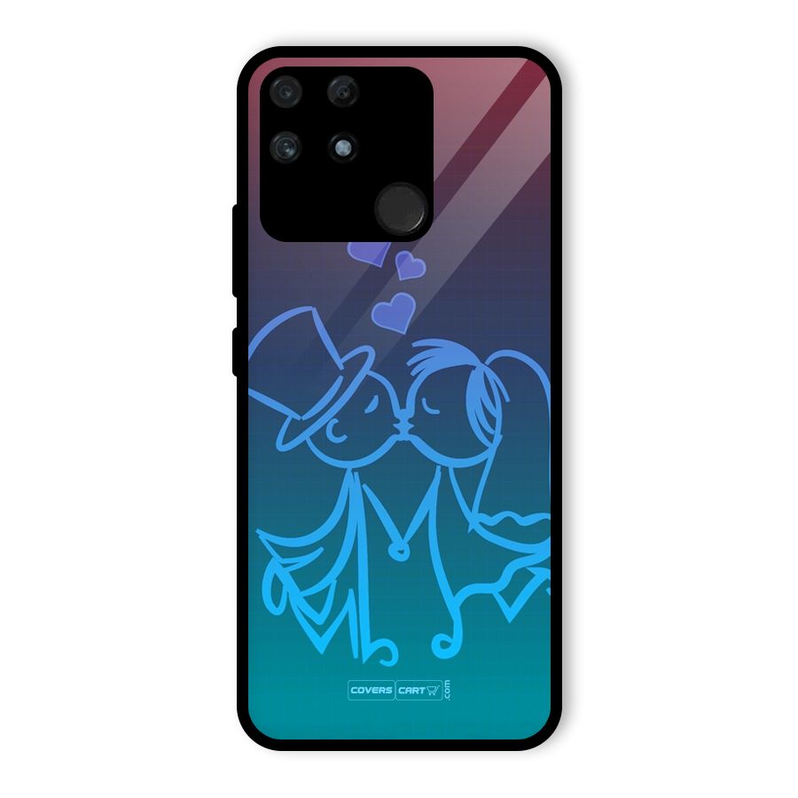 Cute Love Glass Back Case for Realme Narzo 50A
