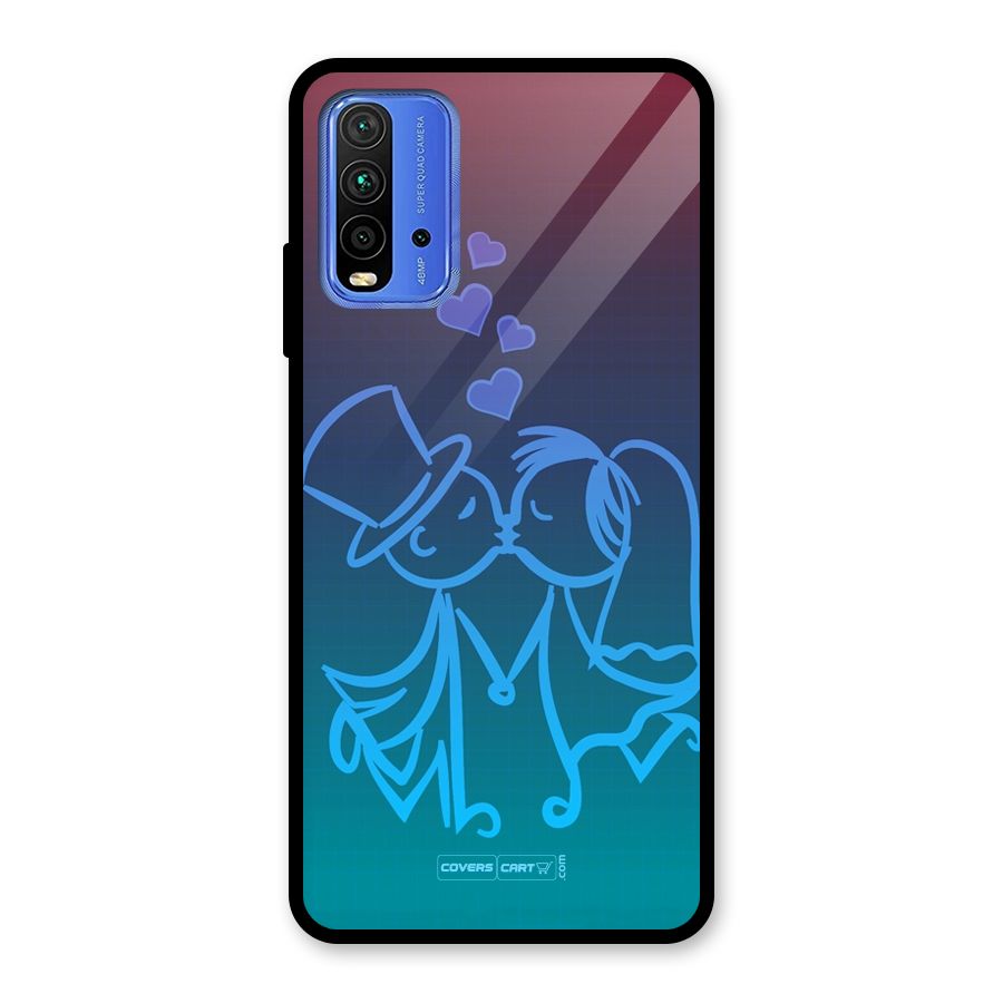Cute Love Glass Back Case for Redmi 9 Power
