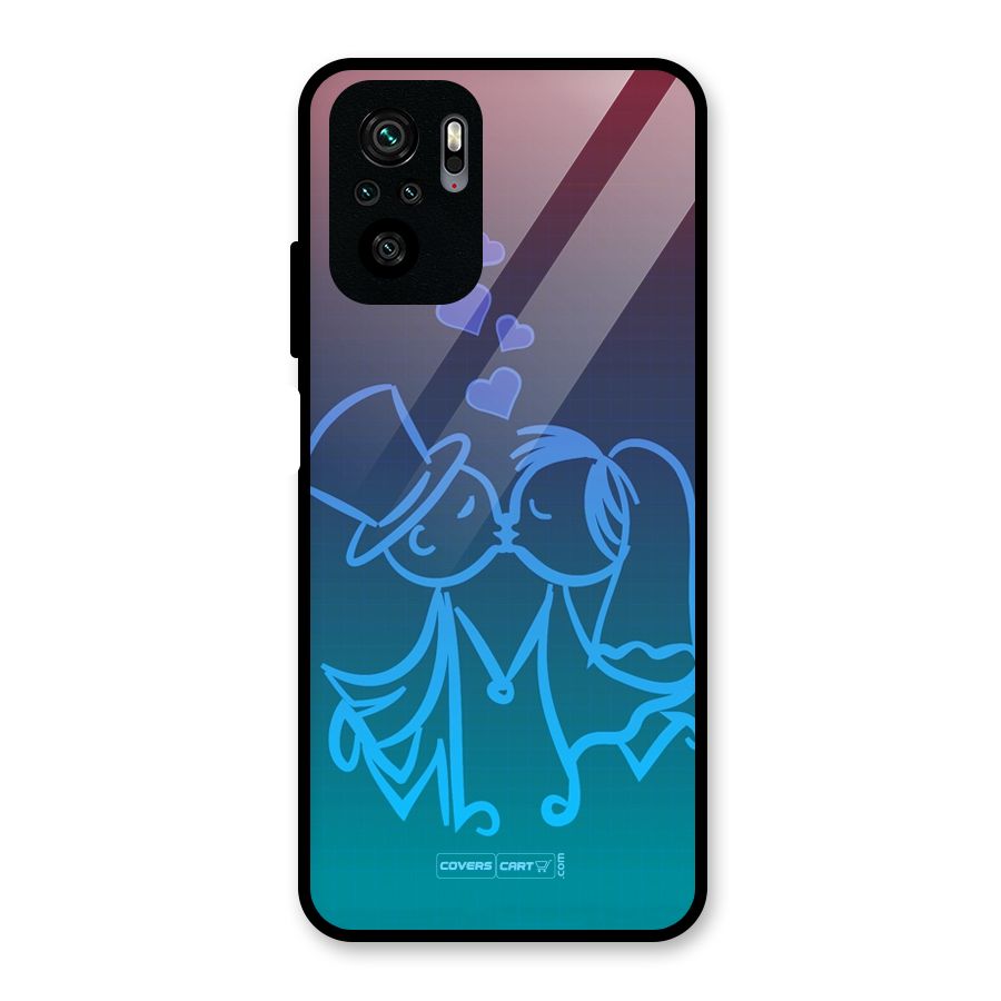 Cute Love Glass Back Case for Redmi Note 10S