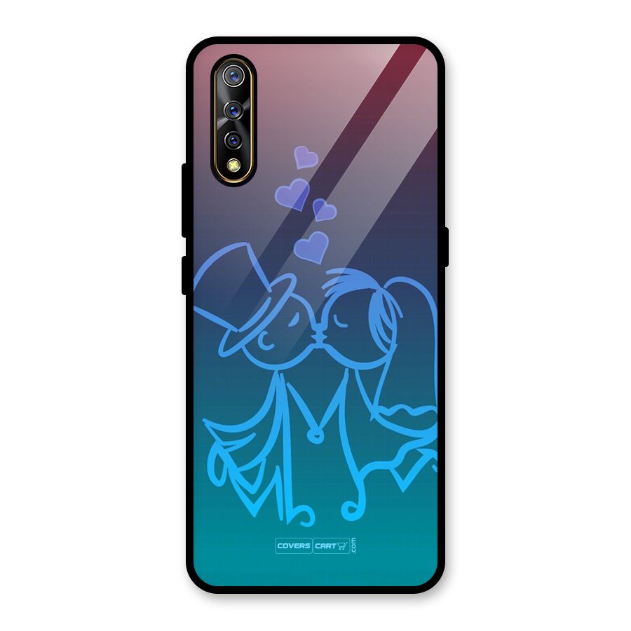 Cute Love Glass Back Case for Vivo S1