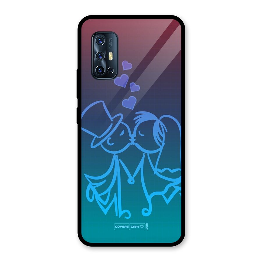 Cute Love Glass Back Case for Vivo V17