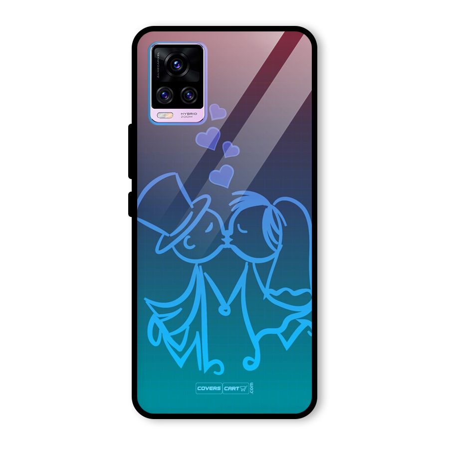 Cute Love Glass Back Case for Vivo V20 Pro