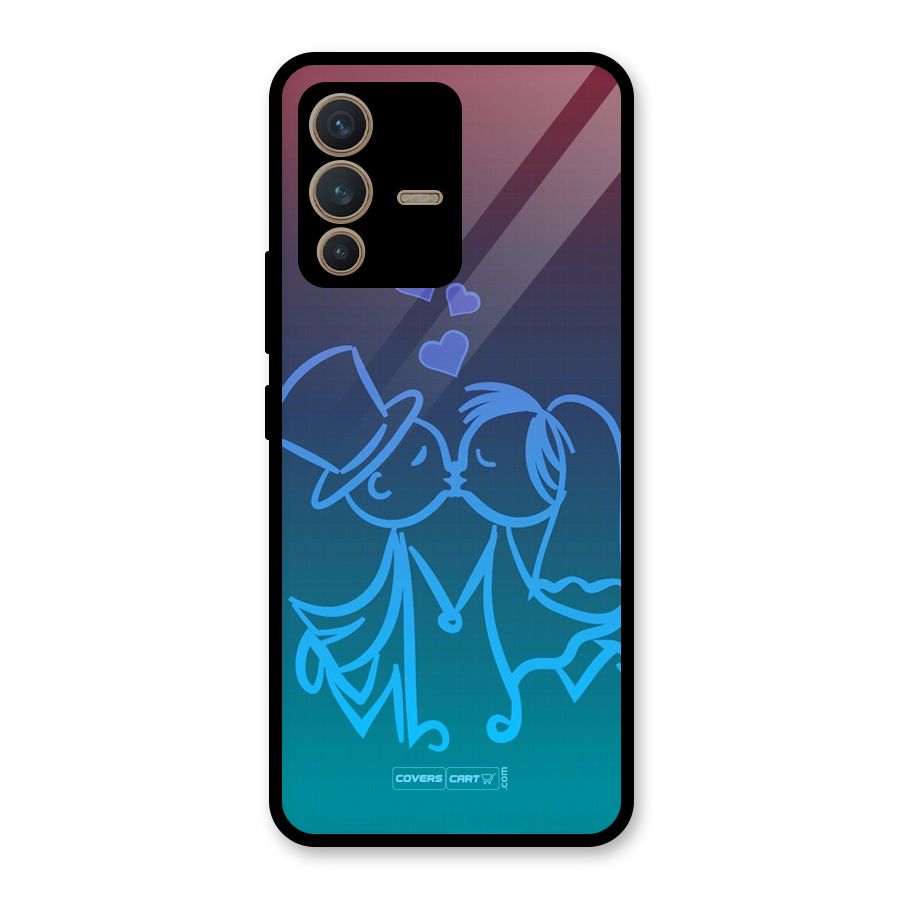Cute Love Glass Back Case for Vivo V23 5G