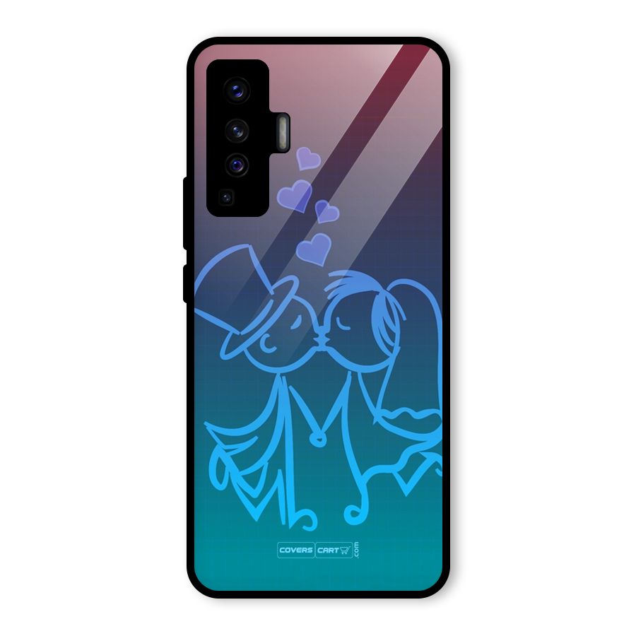 Cute Love Glass Back Case for Vivo X50