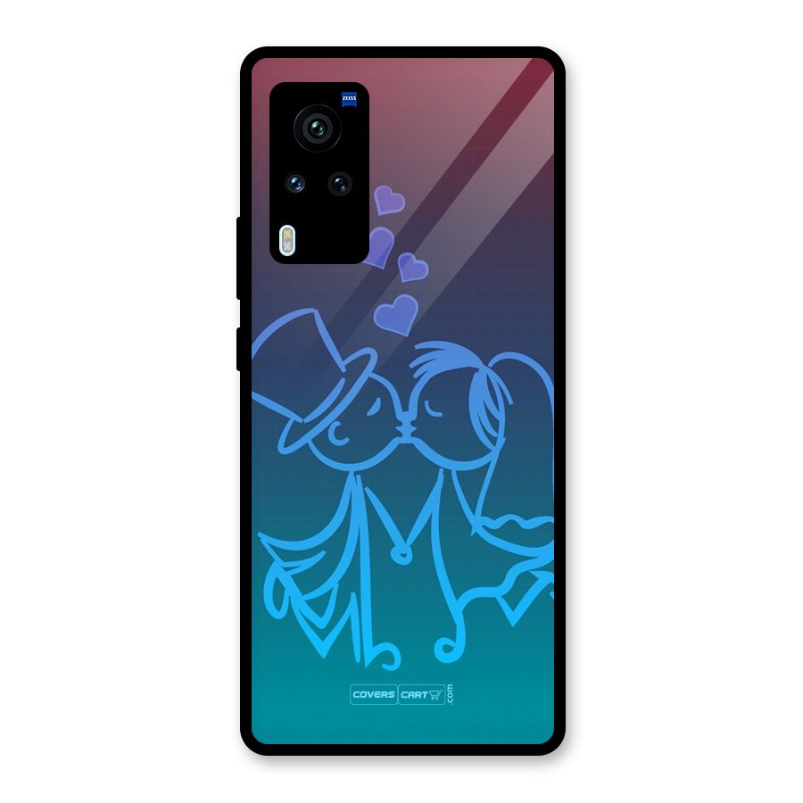Cute Love Glass Back Case for Vivo X60 Pro