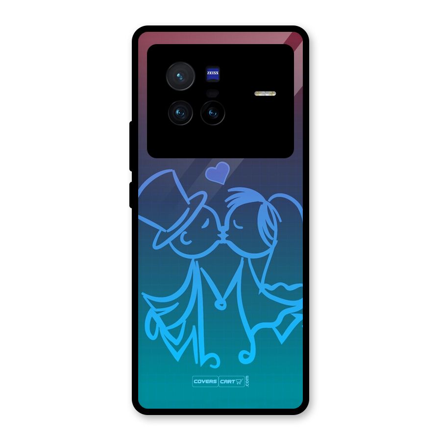 Cute Love Glass Back Case for Vivo X80