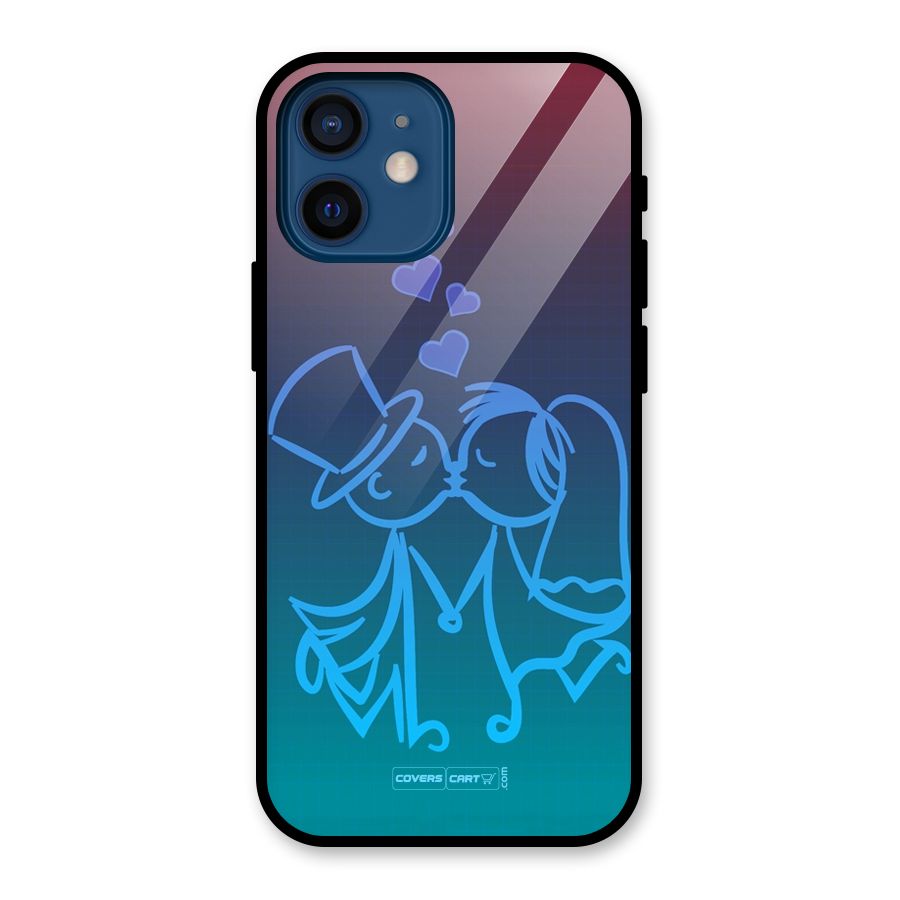 Cute Love Glass Back Case for iPhone 12 Mini