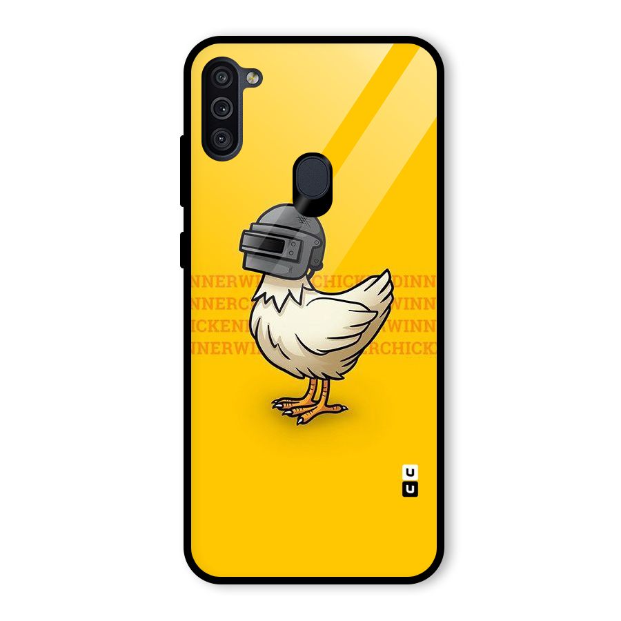 Cute Mask Glass Back Case for Galaxy M11