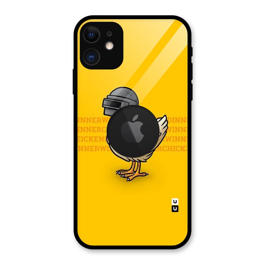 Cute Mask Glass Back Case for iPhone 11 Logo Cut