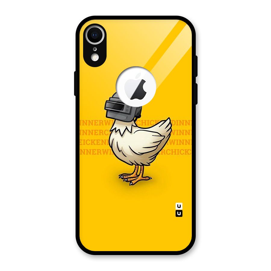 Cute Mask Glass Back Case for iPhone XR Logo Cut