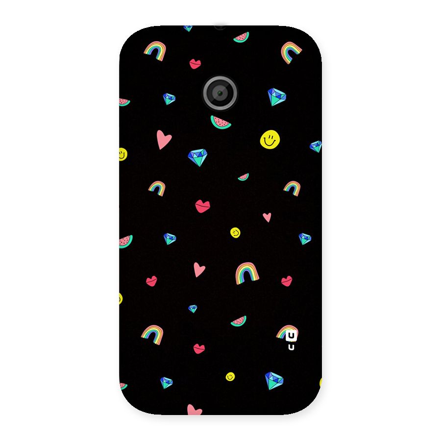 Cute Multicolor Shapes Back Case for Moto E