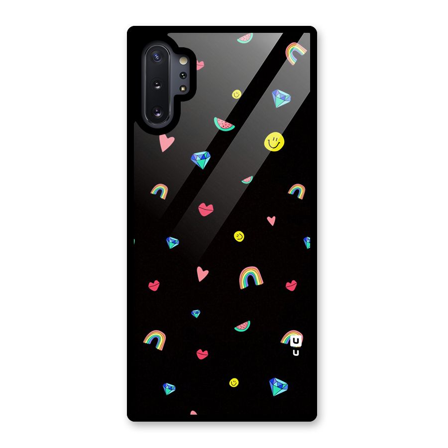Cute Multicolor Shapes Glass Back Case for Galaxy Note 10 Plus
