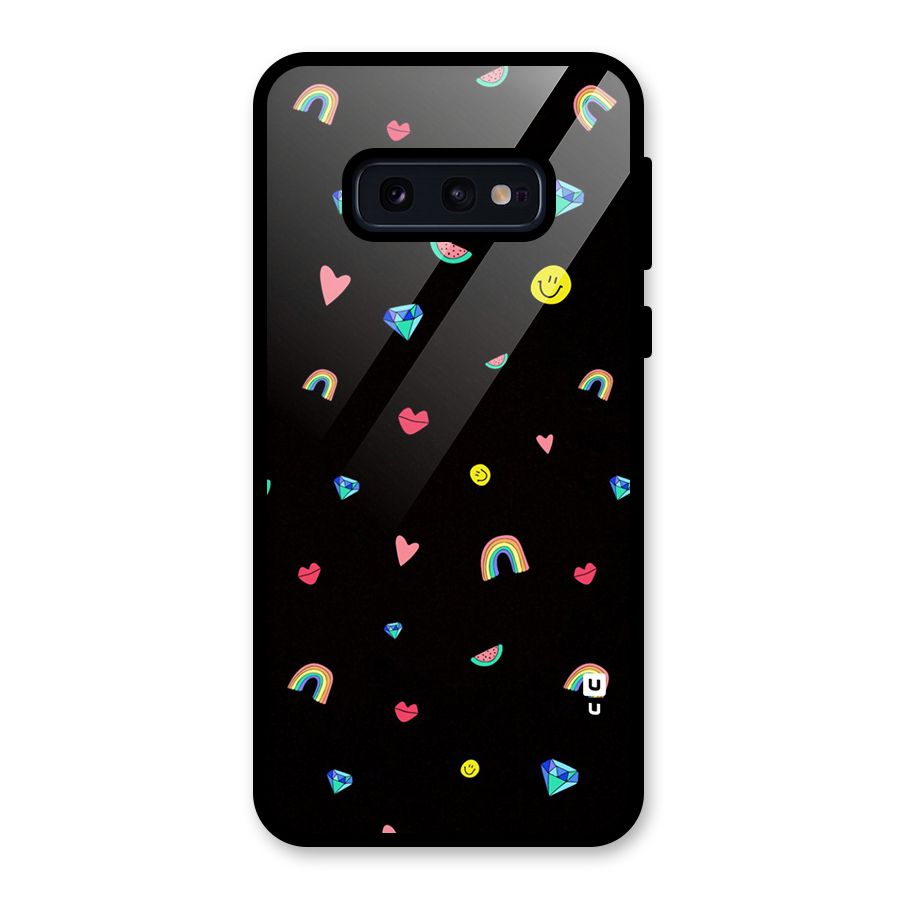 Cute Multicolor Shapes Glass Back Case for Galaxy S10e