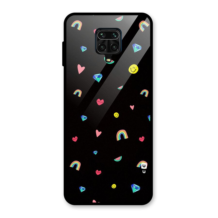 Cute Multicolor Shapes Glass Back Case for Poco M2 Pro