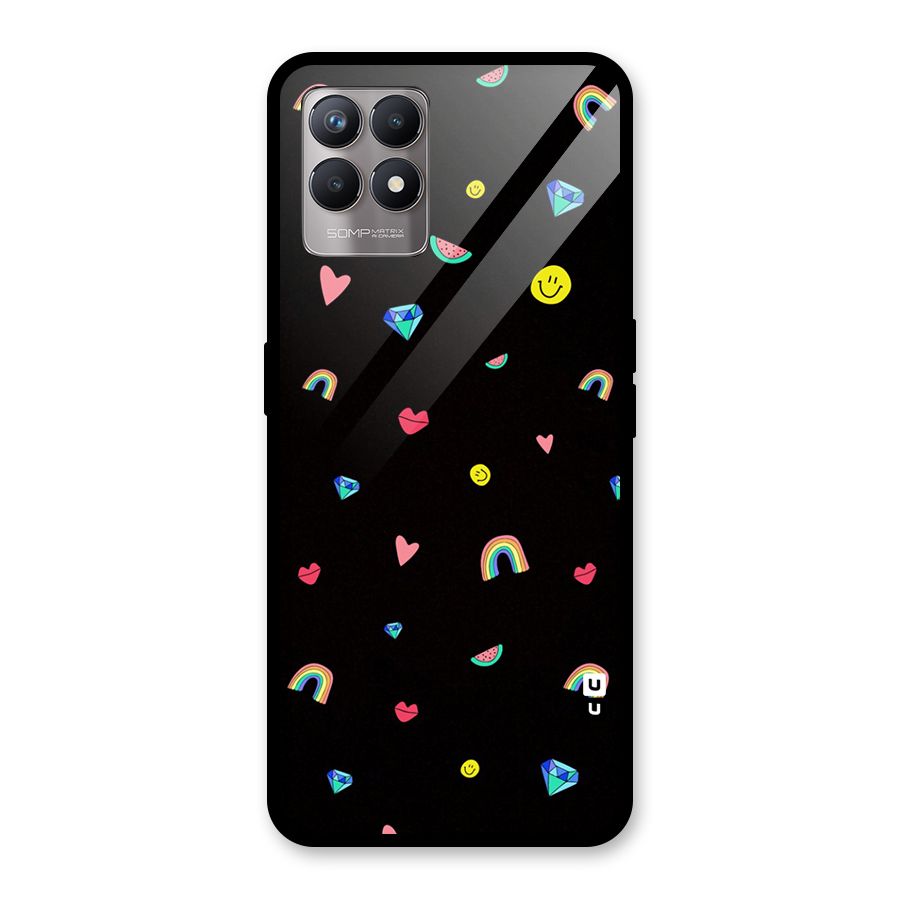 Cute Multicolor Shapes Glass Back Case for Realme Narzo 50