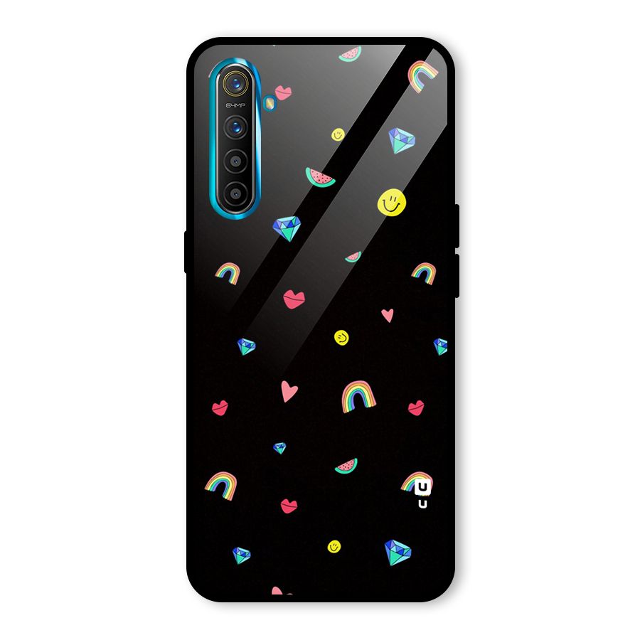 Cute Multicolor Shapes Glass Back Case for Realme X2