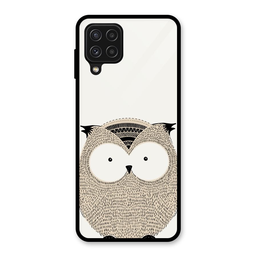 Cute Owl Glass Back Case for Galaxy A22 4G