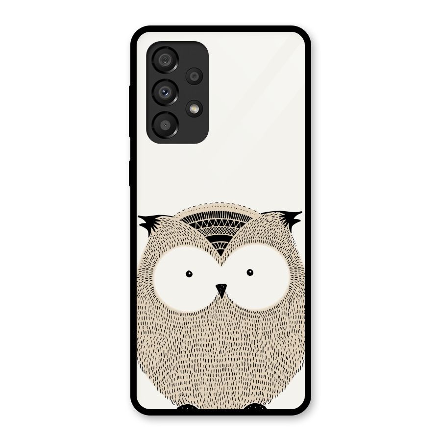 Cute Owl Glass Back Case for Galaxy A33 5G