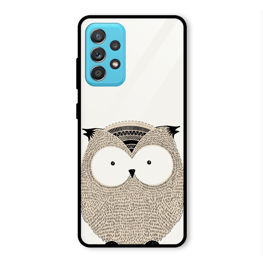 Cute Owl Glass Back Case for Galaxy A52