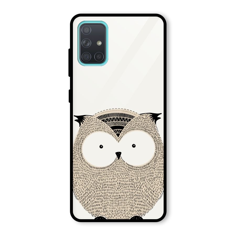 Cute Owl Glass Back Case for Galaxy A71