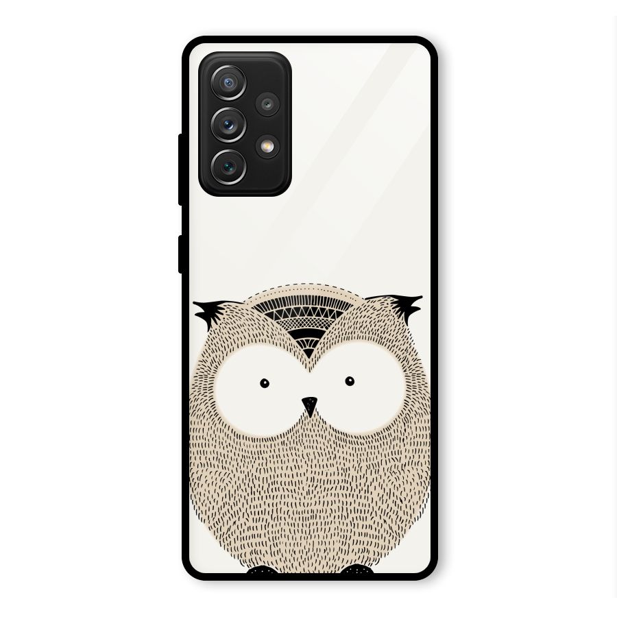 Cute Owl Glass Back Case for Galaxy A72