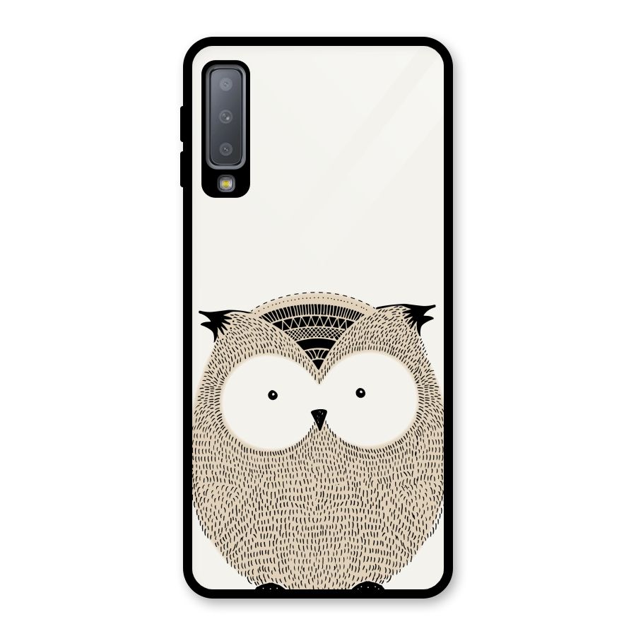 Cute Owl Glass Back Case for Galaxy A7 (2018)