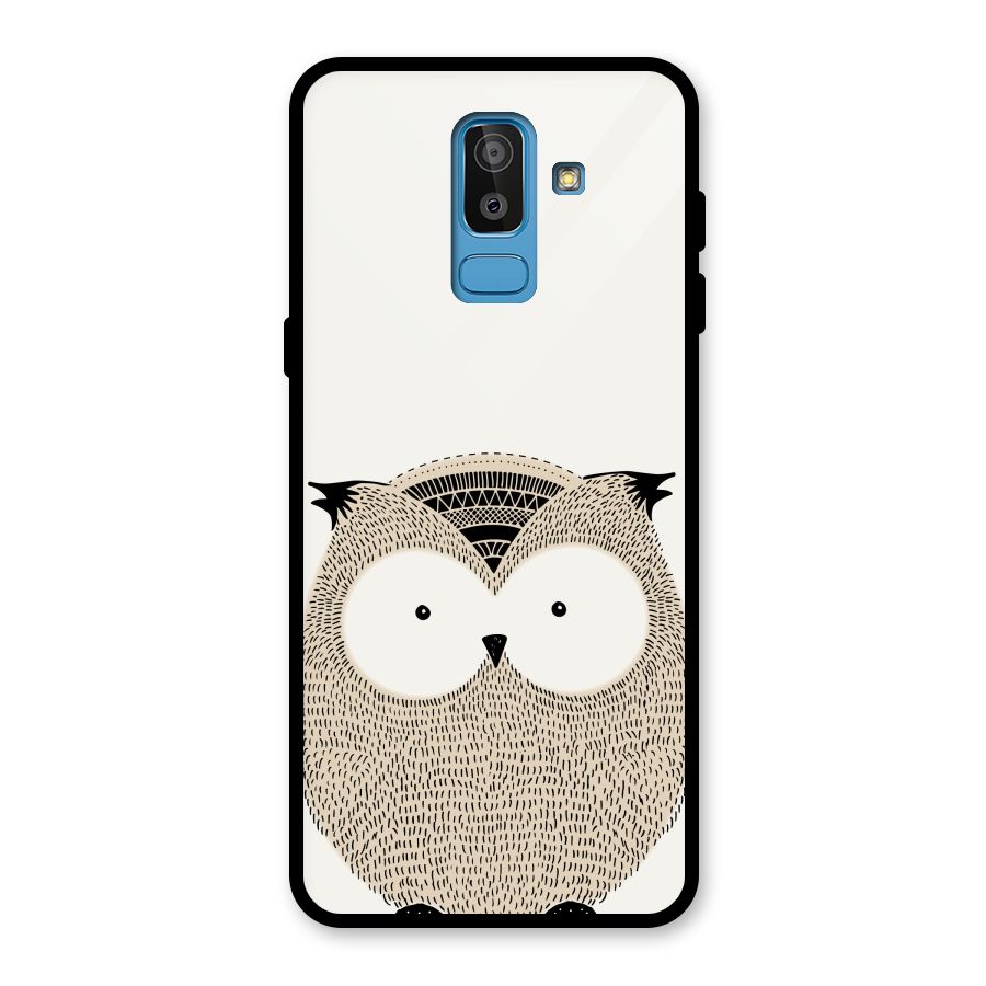 Cute Owl Glass Back Case for Galaxy J8