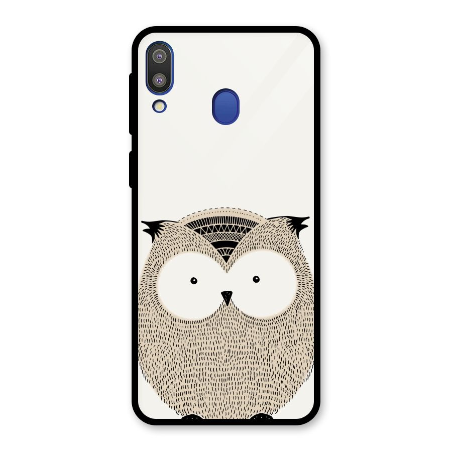 Cute Owl Glass Back Case for Galaxy M20