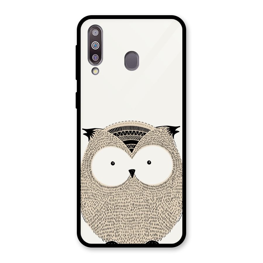 Cute Owl Glass Back Case for Galaxy M30