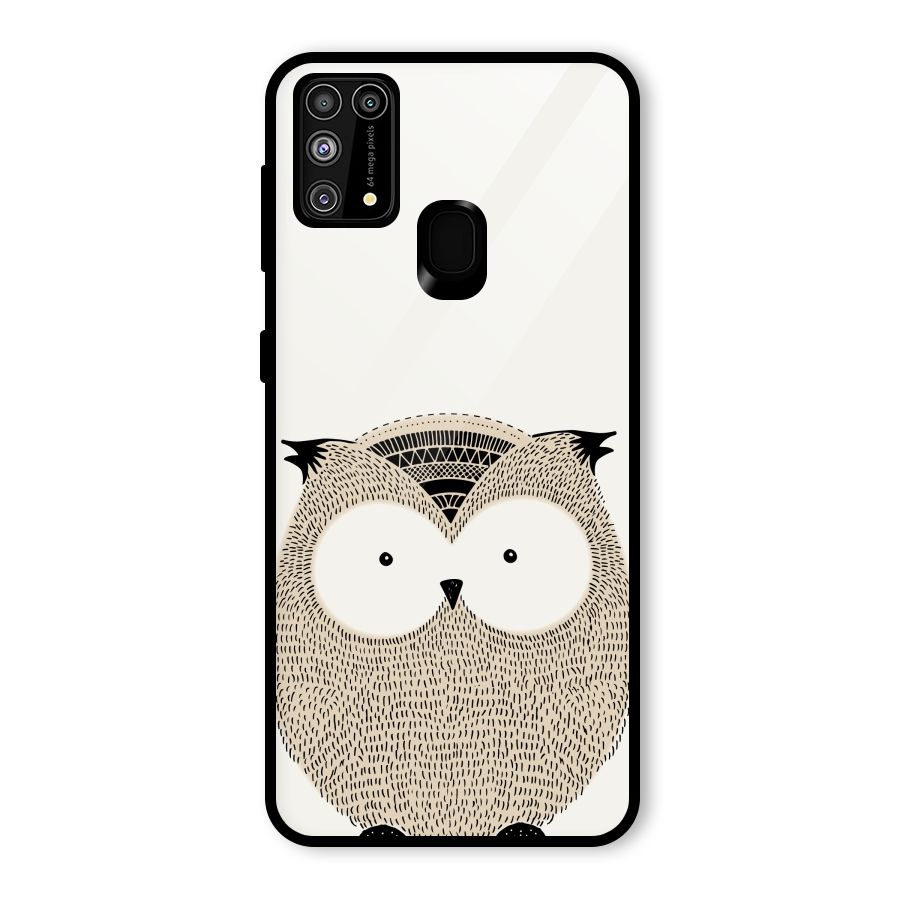 Cute Owl Glass Back Case for Galaxy M31
